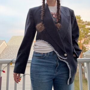 Asymmetrical upcycled blazer